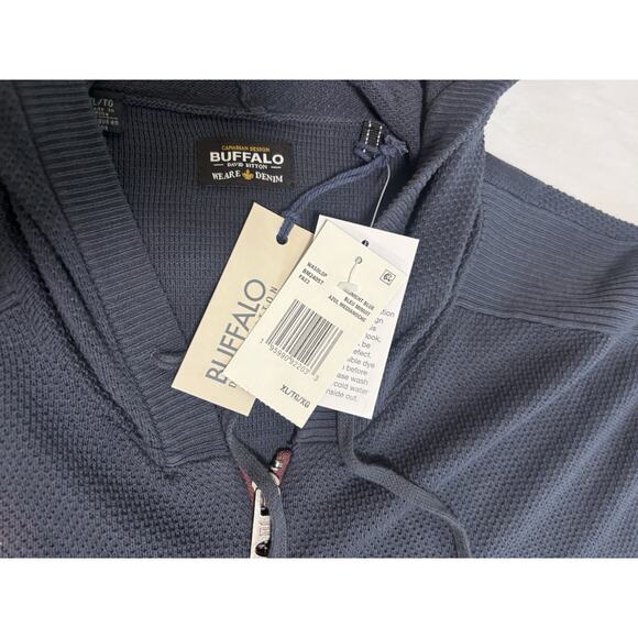 Buffalo David Bitton Wasolop Midnight Blue Full Zip Men's Hoodie Sweater XL NWT - Picture 4 of 10